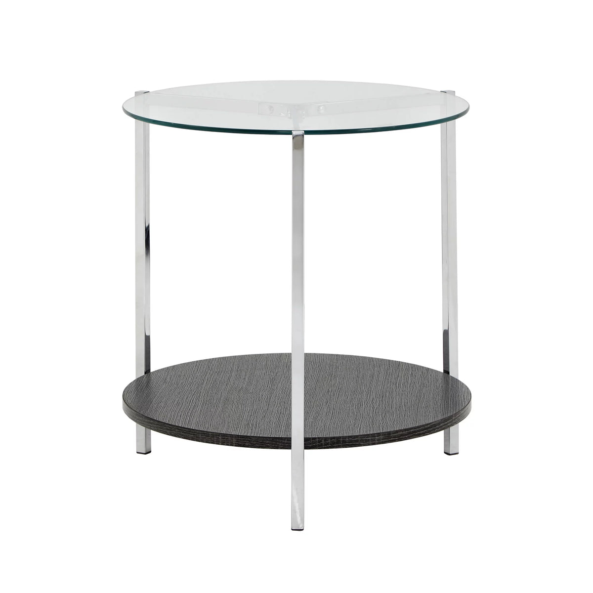 Round Glass Top End Table A463071