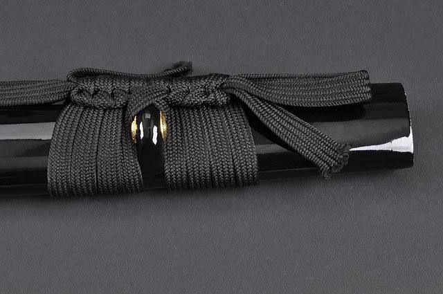 Aluminium Alloy Unsharpened Full Tang Katana with Black Scabbard A40525