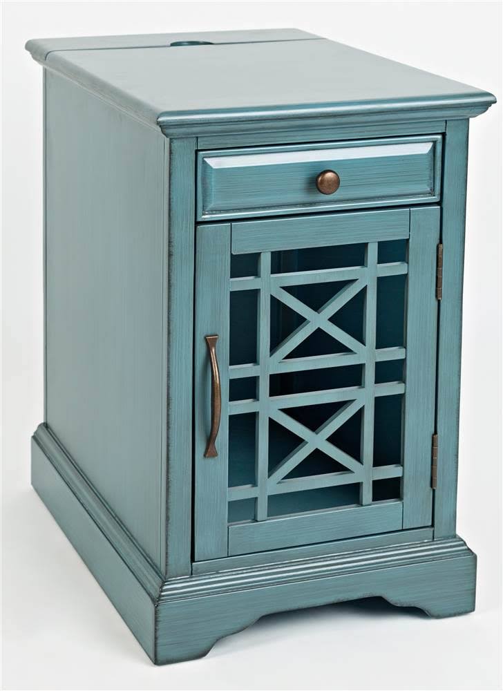 Antique Blue Power Chairside Table F3108