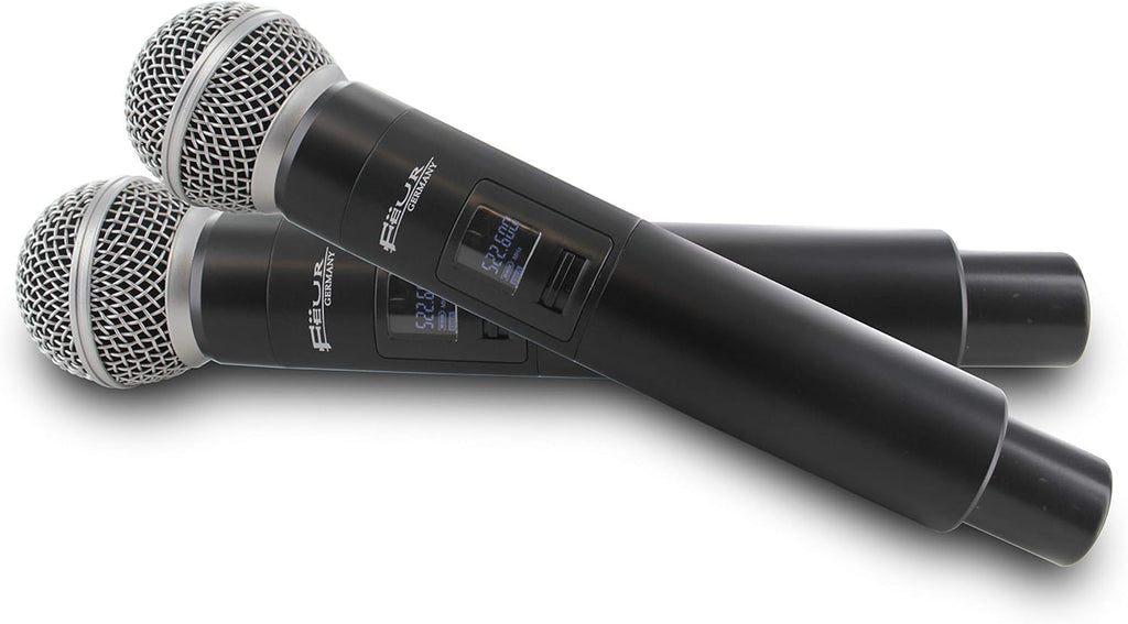 Dual UHF Dynamic Wireless Microphone System with 2 Handheld Microphone C94914
