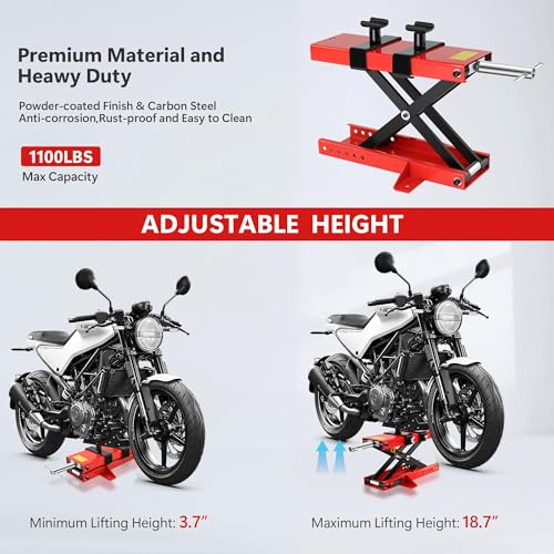 1100LBS Motorcycle Scissor Lift Jack with Dolly Wheels U70034
