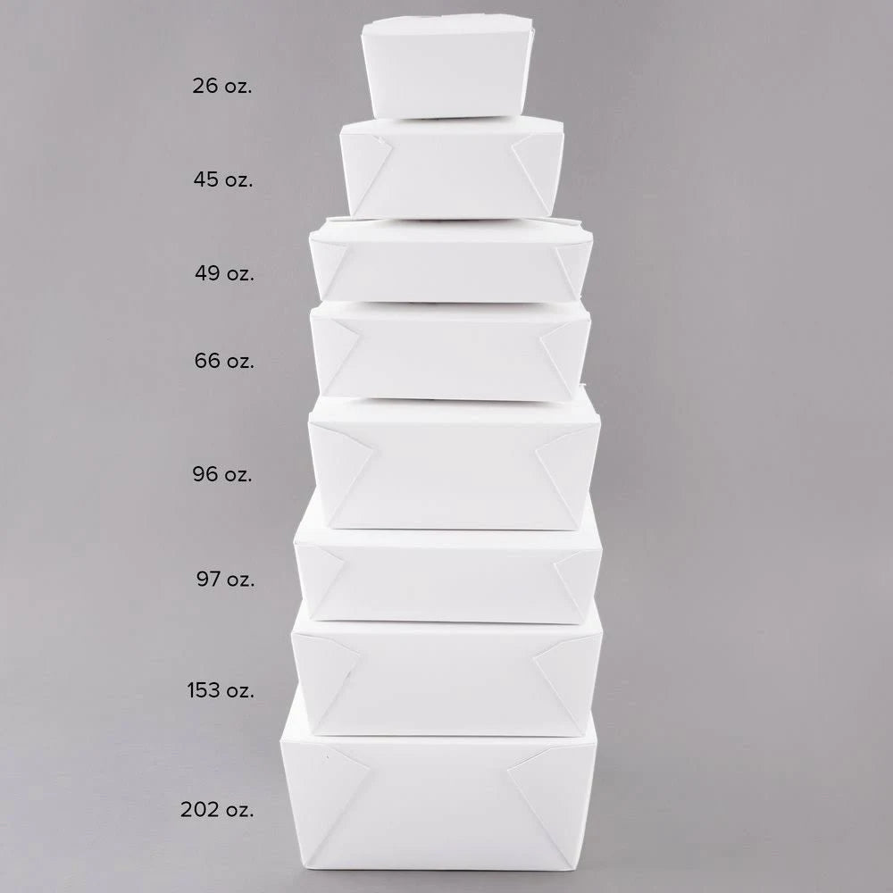 White Microwavable Paper Take-Out Container - 200/Case O9329