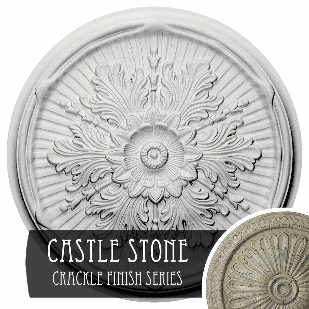 21 inch x 2 inch Hand-Painted Gray Ceiling Medallion D53985