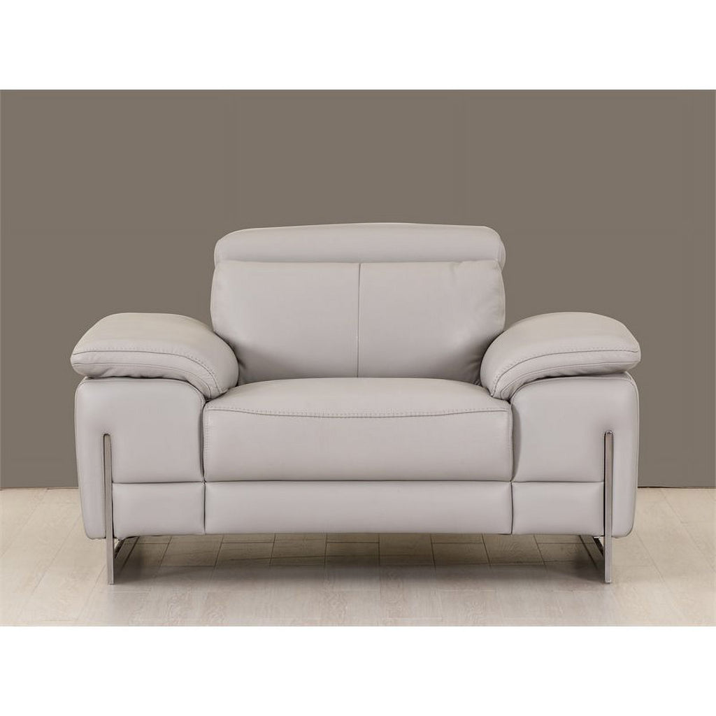 Light Gray Genuine Italian Leather Chair W860