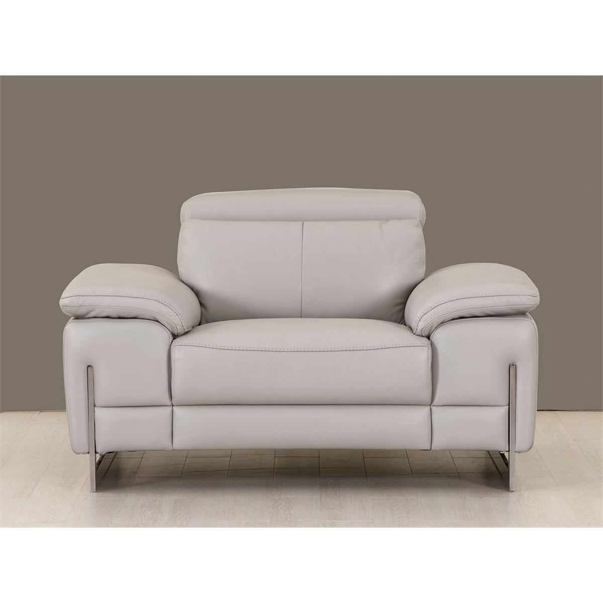 Light Gray Genuine Italian Leather Chair W860