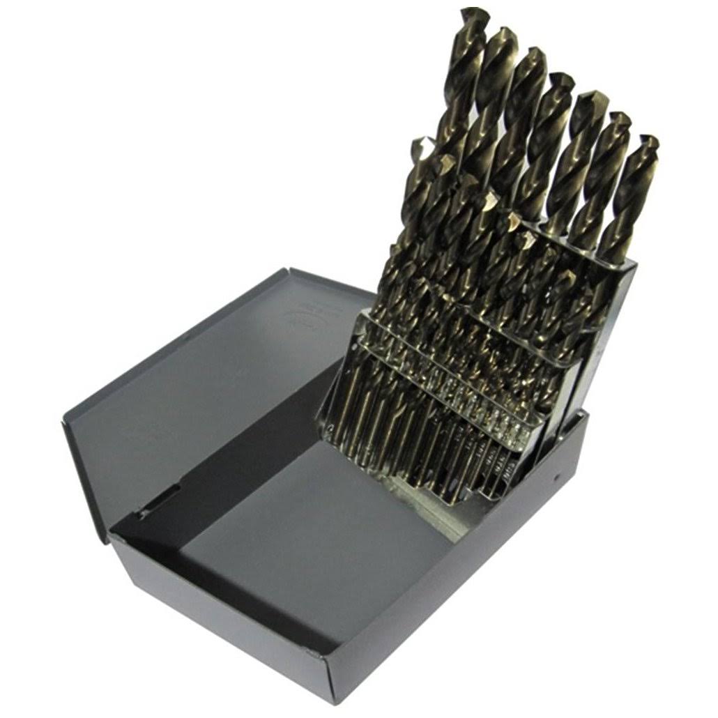 Cobalt Steel Jobber Drill Bit Set, 25 Pieces R9958