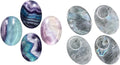 Pack of 2 Fluorite & Labradorite Crystals Oval Shaped Thumb Worry Stones Set of 4 C1096