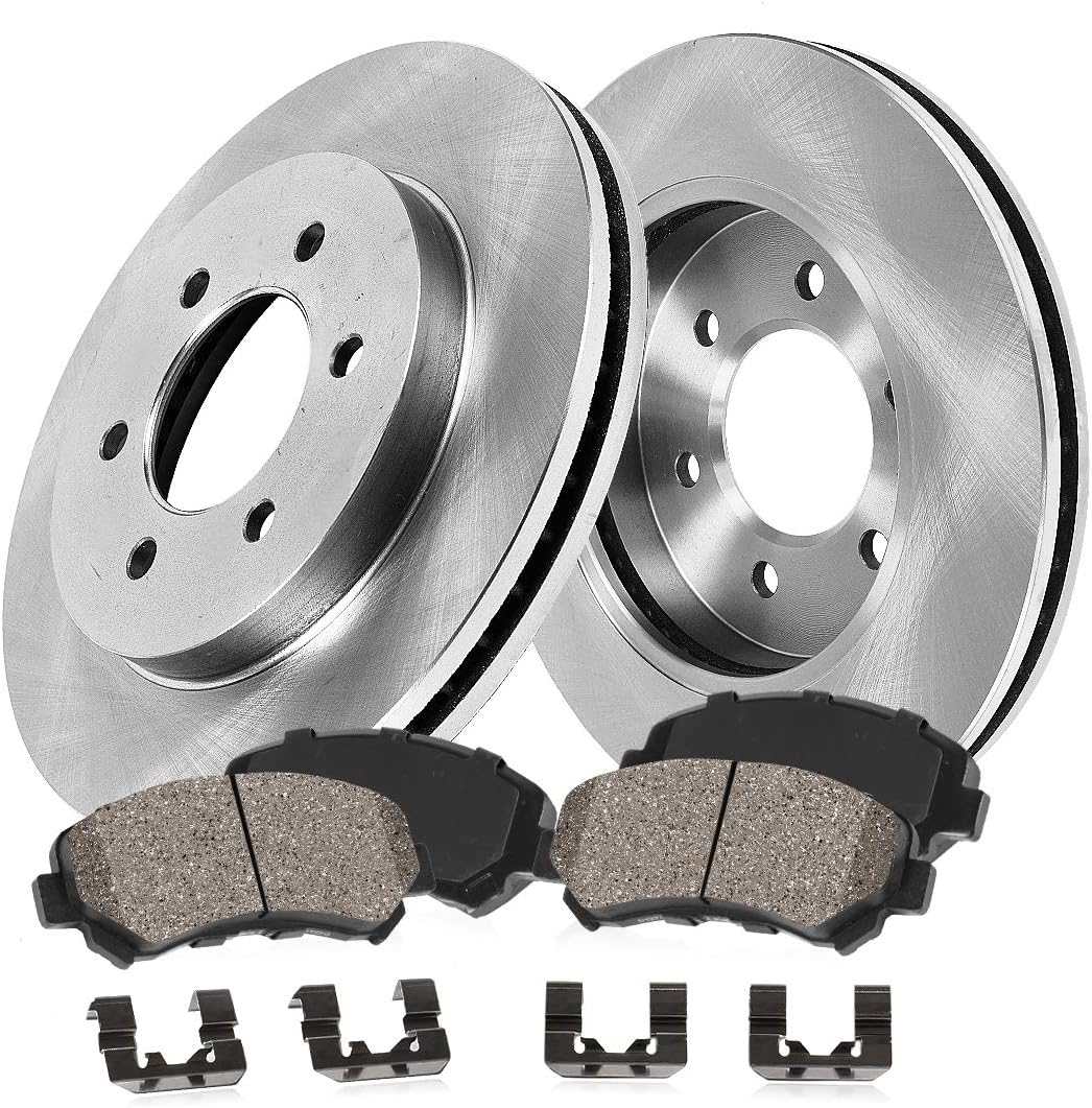 291 mm 6 Lug Brake Disc Rotors + Ceramic Brake Pads + Clips P7892