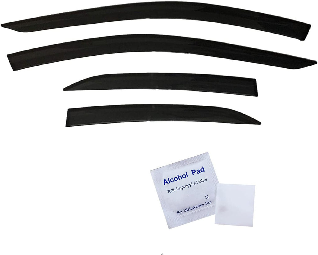 Dark Tinted Tape-On Side Window Visor Deflectors Vent Rain Guards F52337