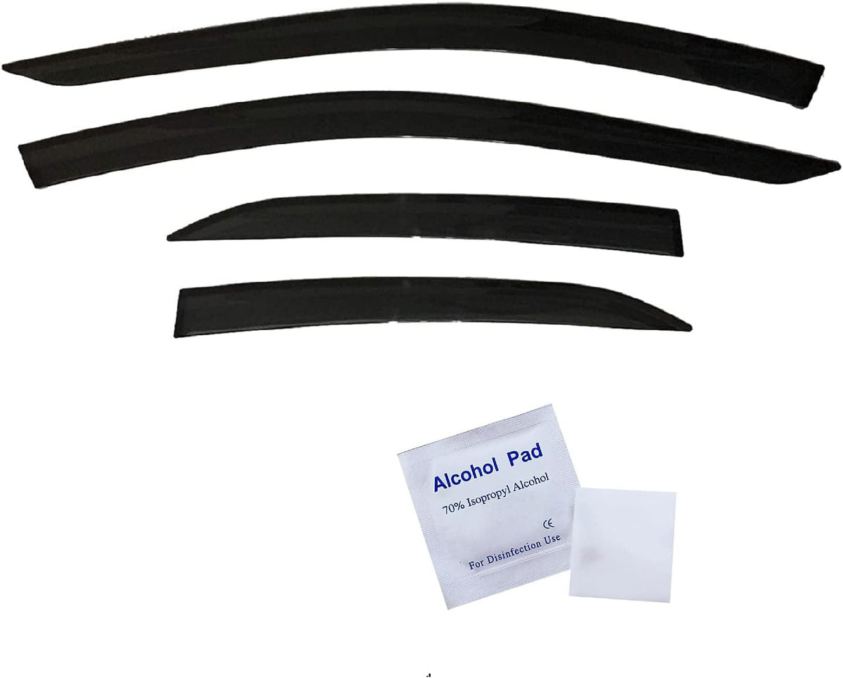 Dark Tinted Tape-On Side Window Visor Deflectors Vent Rain Guards F52337