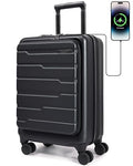 White Expandable Hard Shell Carry On Luggage with Spinner Wheels N9663