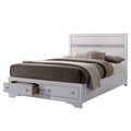 White Solid Wood 2 Drawer Storage Bed Queen U68377