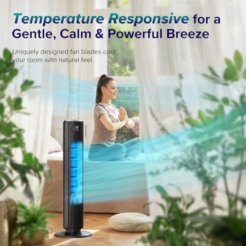 White 36 Inch Tower Fan with Remote A98909