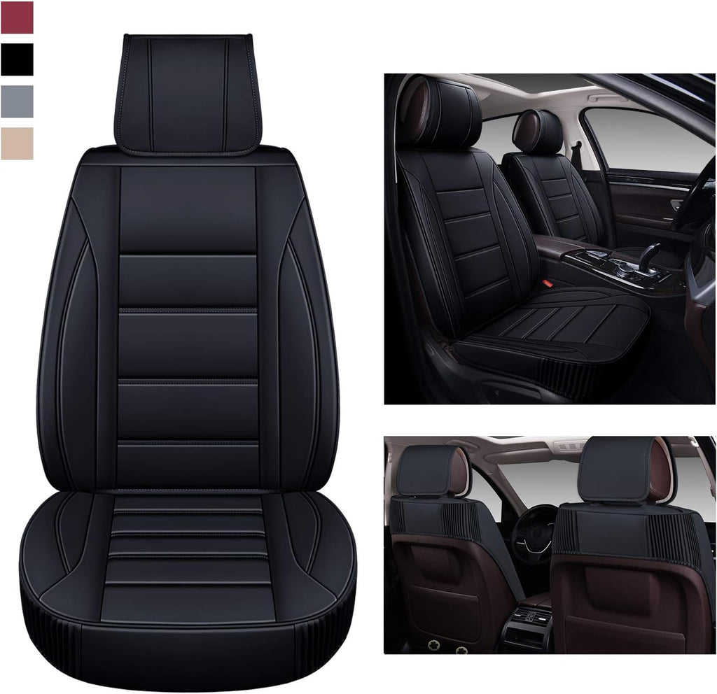 Leather Car Seat Covers Front Pair with Faux Waterproof Leather K584