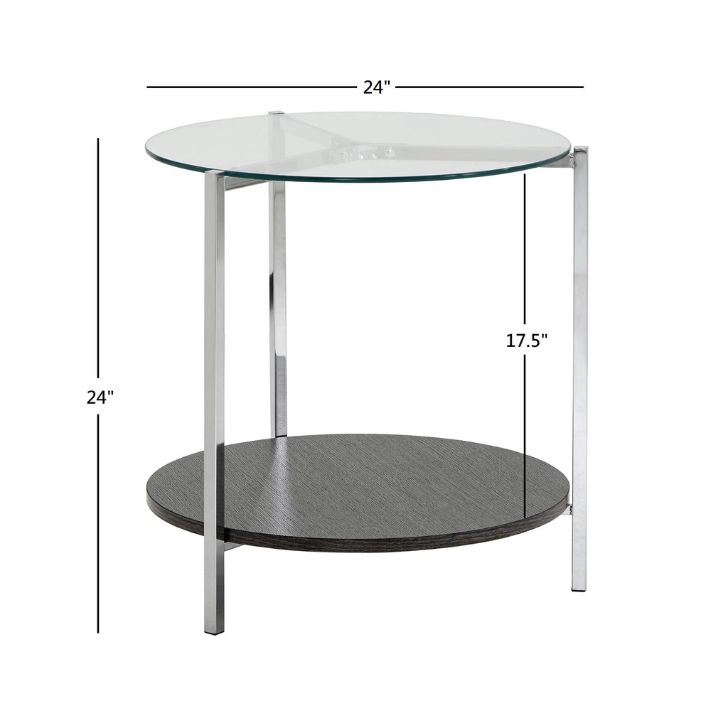 Round Glass Top End Table A463071