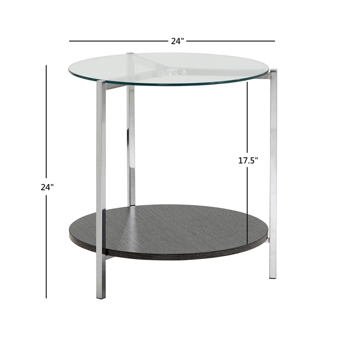 Round Glass Top End Table A463071