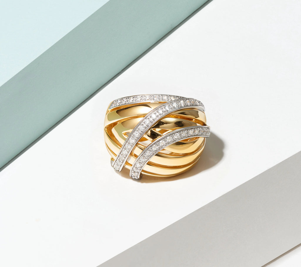18K Gold Plated Sterling Silver Lab Grown Diamond Ring Z3521