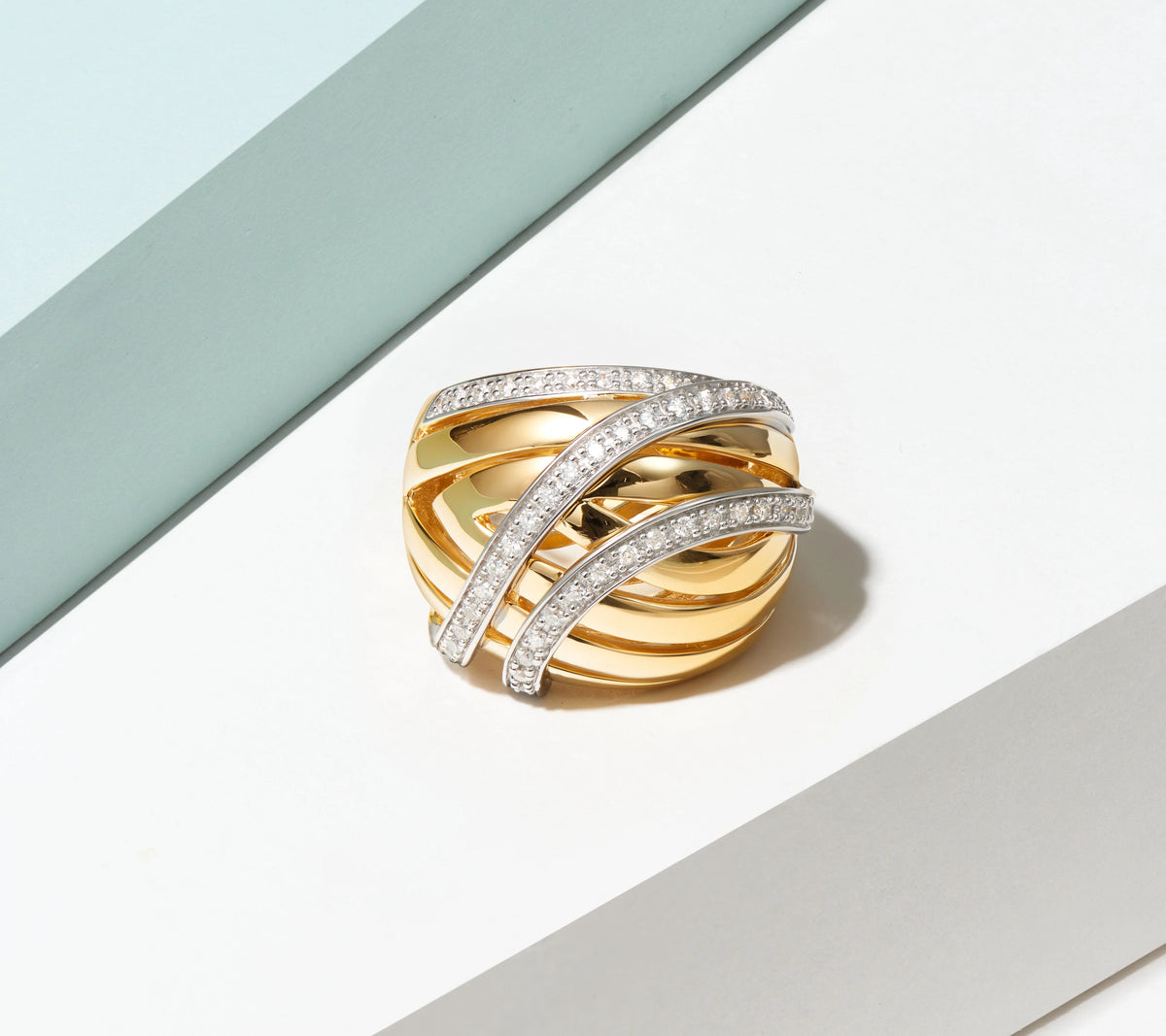 18K Gold Plated Sterling Silver Lab Grown Diamond Ring Z3521