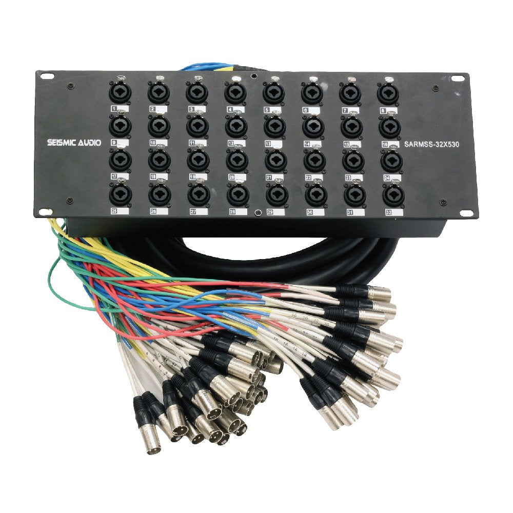 32 Channel TRS Combo Splitter Snake Cable with 5' and 30' XLR Trunks W6432