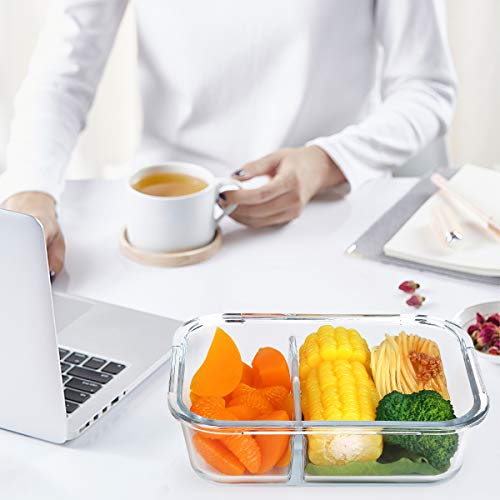 10-Pack 22 Oz White Glass Meal Prep Containers with Lids D53160