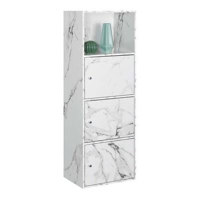 White Marble 3 Door Accent Cabinet O15056