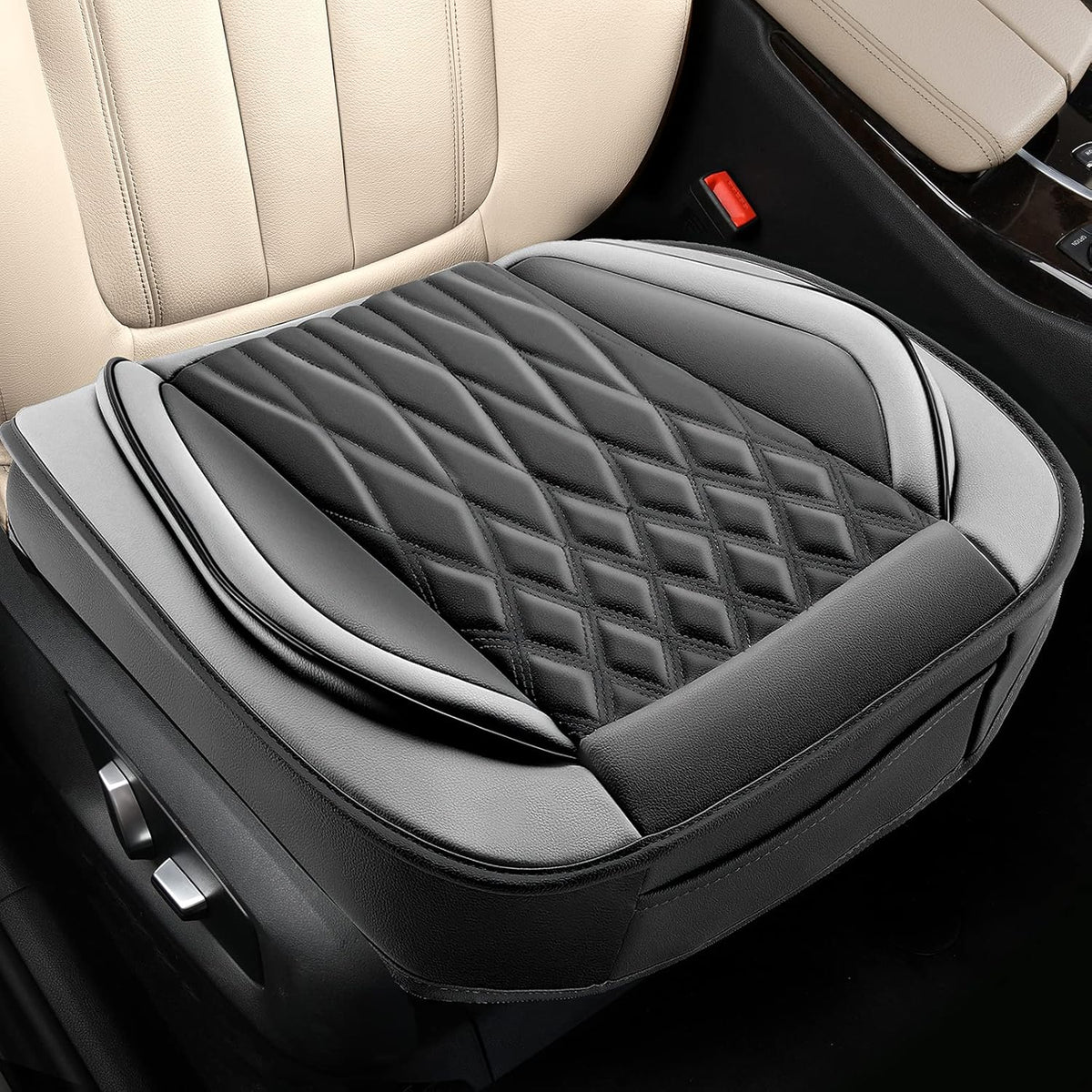 Black Leather Car Seat Covers W68505