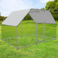 Large Metal Chicken Coop Walk-in Poultry Cage with Water-Resident and Anti-UV Cover S42577