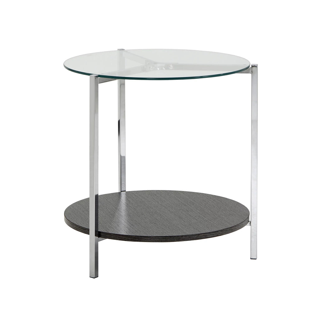 Round Glass Top End Table A463071