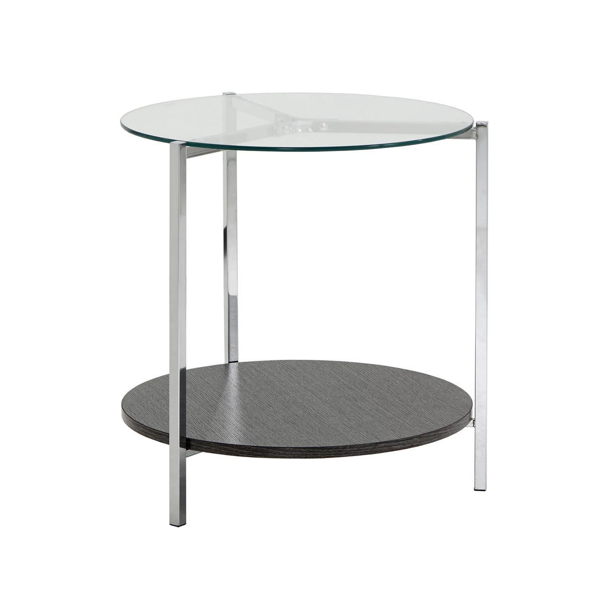 Round Glass Top End Table A463071