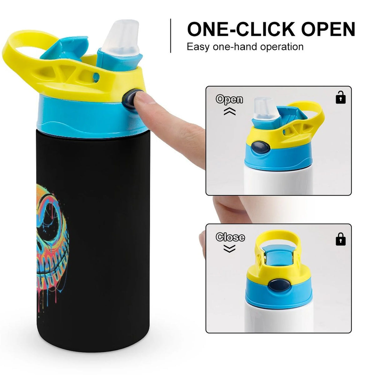 Insulated Stainless Steel Water Bottle with Straw F460418