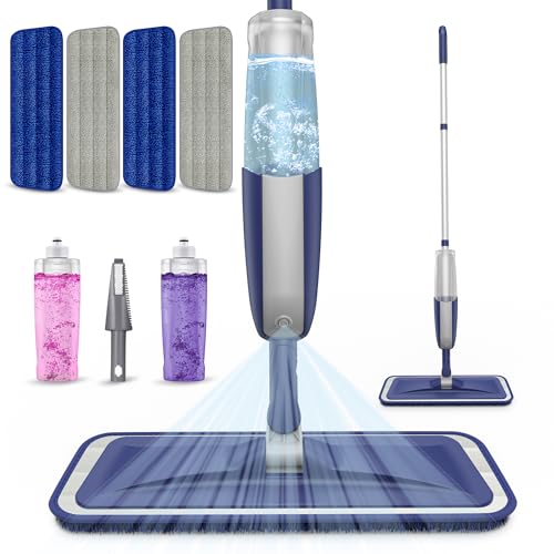 Wet Mops with 5X Washable Pads Spray Mops for Hardwood Floor Cleaning with 2X Bottles R879