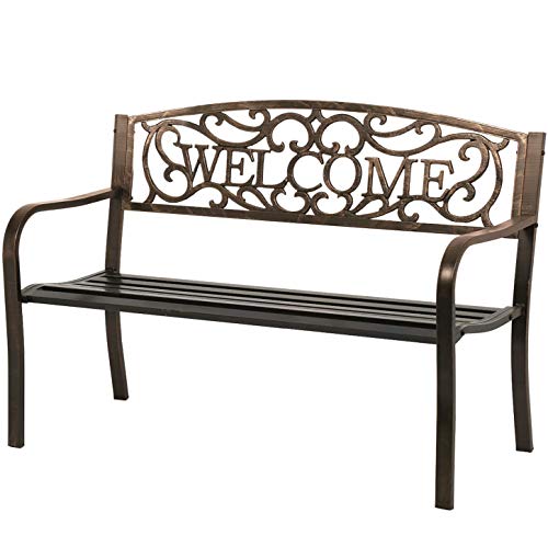 50" Steel Frame Patio Bench K851369