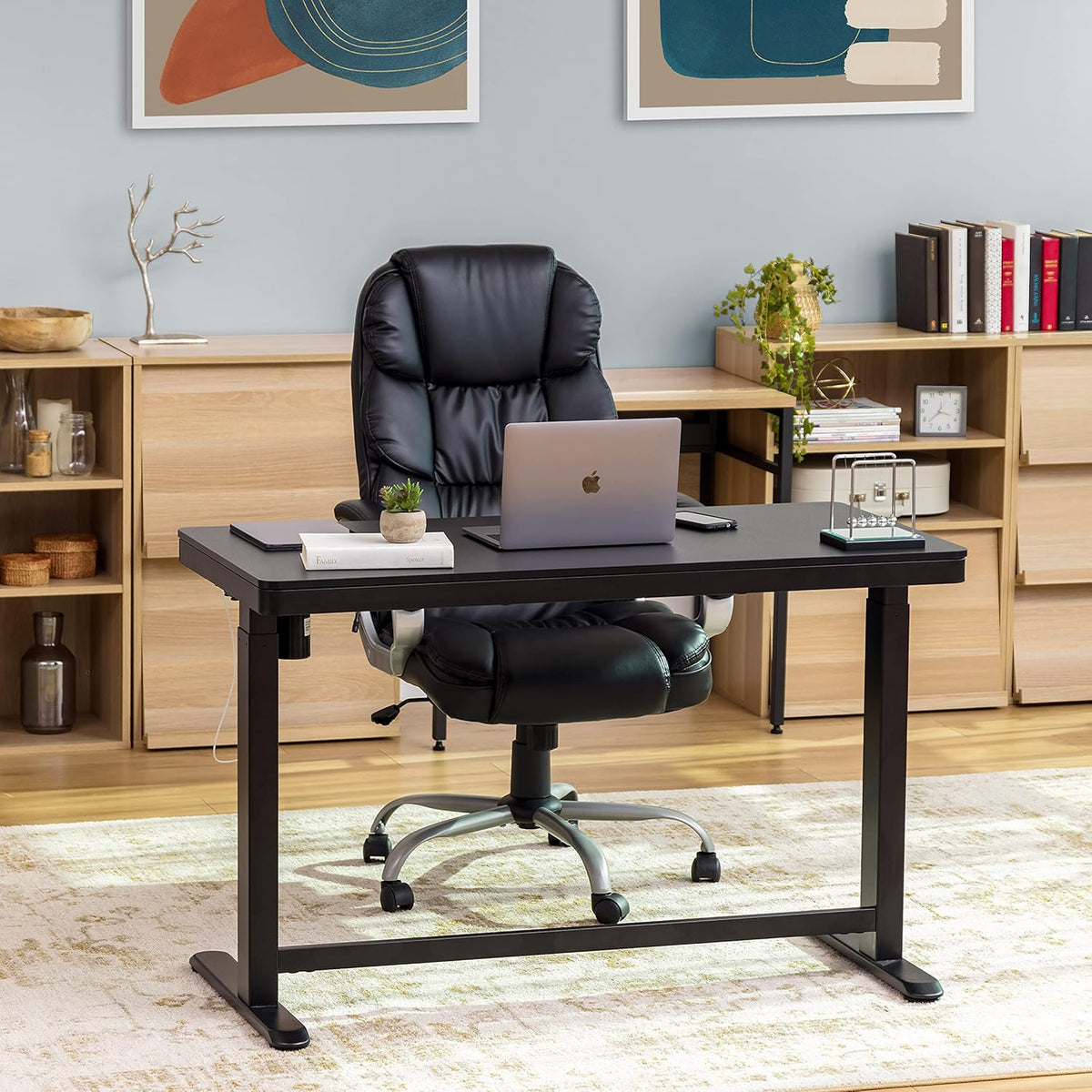 48 x 24 Inch Electric Height Adjustable Standing Desk with Drawer and USB Ports V7205