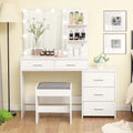 White Vanity Set with Mirror and Stool Z3351