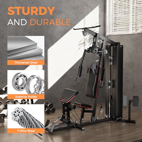 150LBS Weight Stack Home Gym Equipment with Pulley System L402740