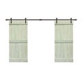 Sage Green Double Barn Door with Hardware Kit V4553