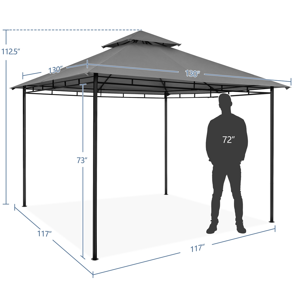 11×11 ft Outdoor Patio Gazebo Tent, Dark Gray V532366