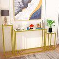 Narrow Faux Marble Sofa Table Set of 3 M475