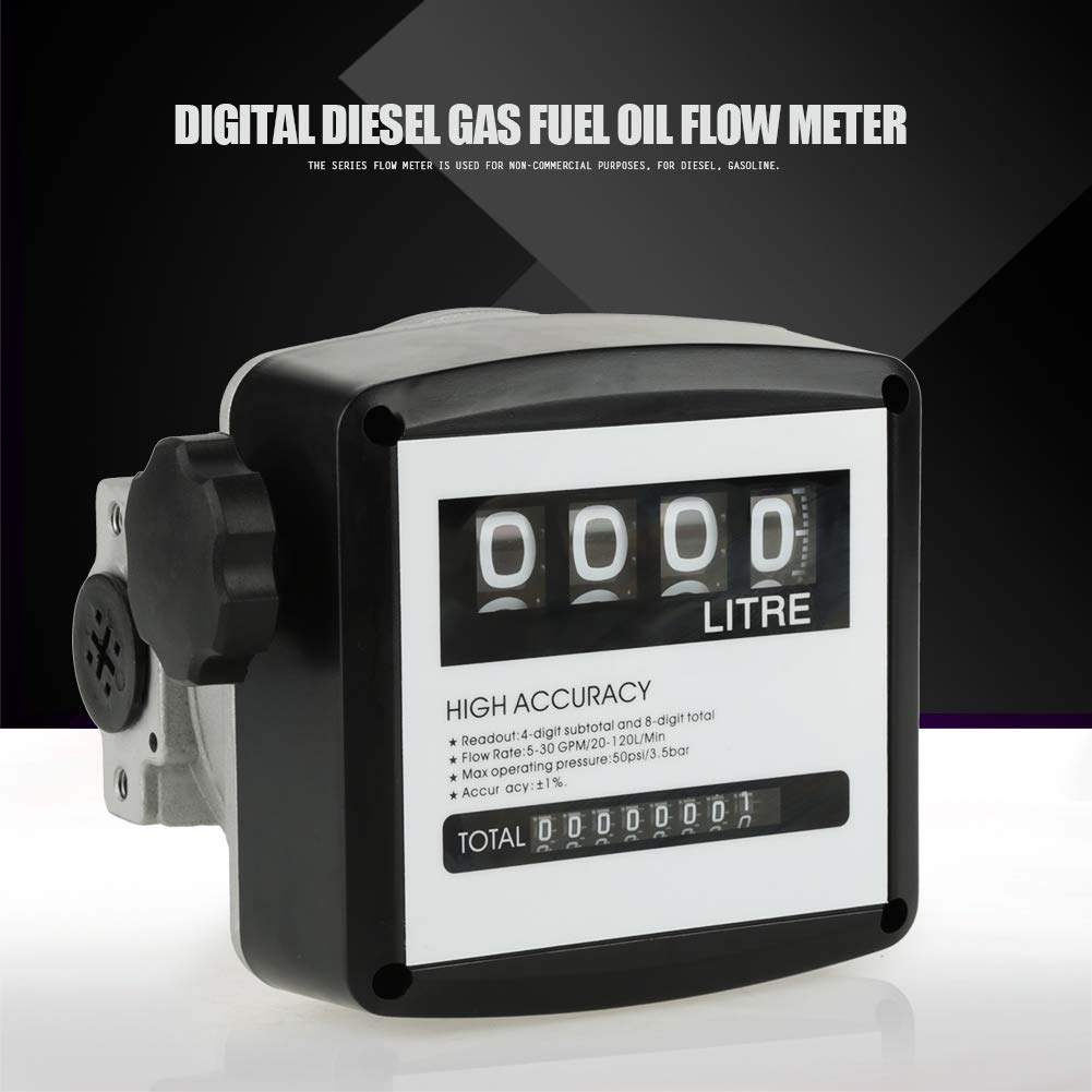 Digital Aluminum Flow Meter with 4-Digital Batch Display Pack of 2 X4602