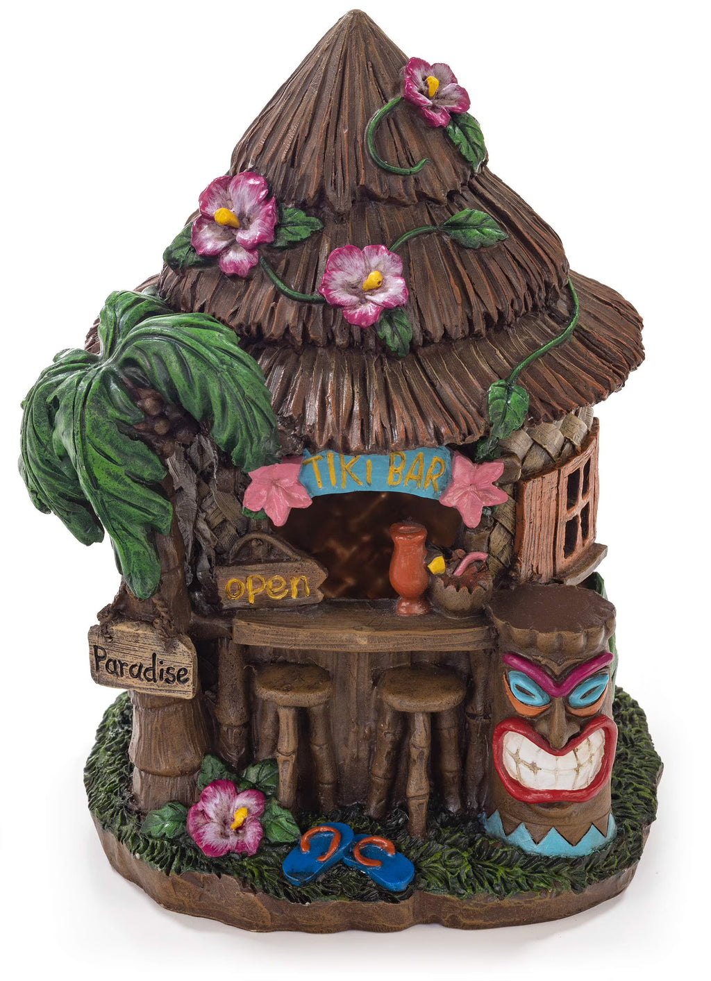 Tiki Hut Solar Powered LED Outdoor Decor O27039