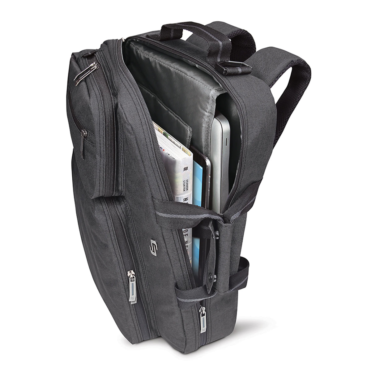 Gray Laptop Briefcase Backpack M620