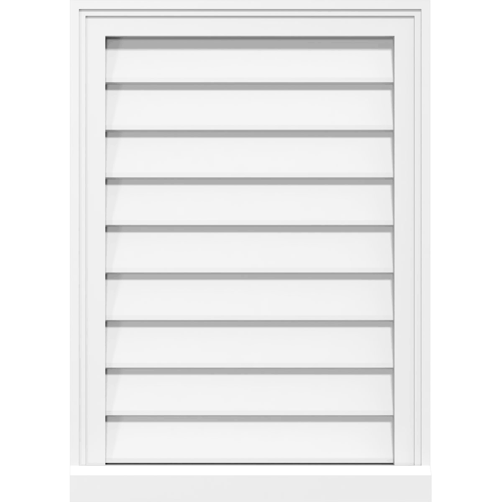 20x22W x 12x22H Vertical Surface Mount PVC Gable Vent O80385