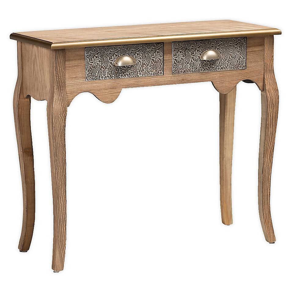 2-Drawer Console Table in Natural Brown Z7560