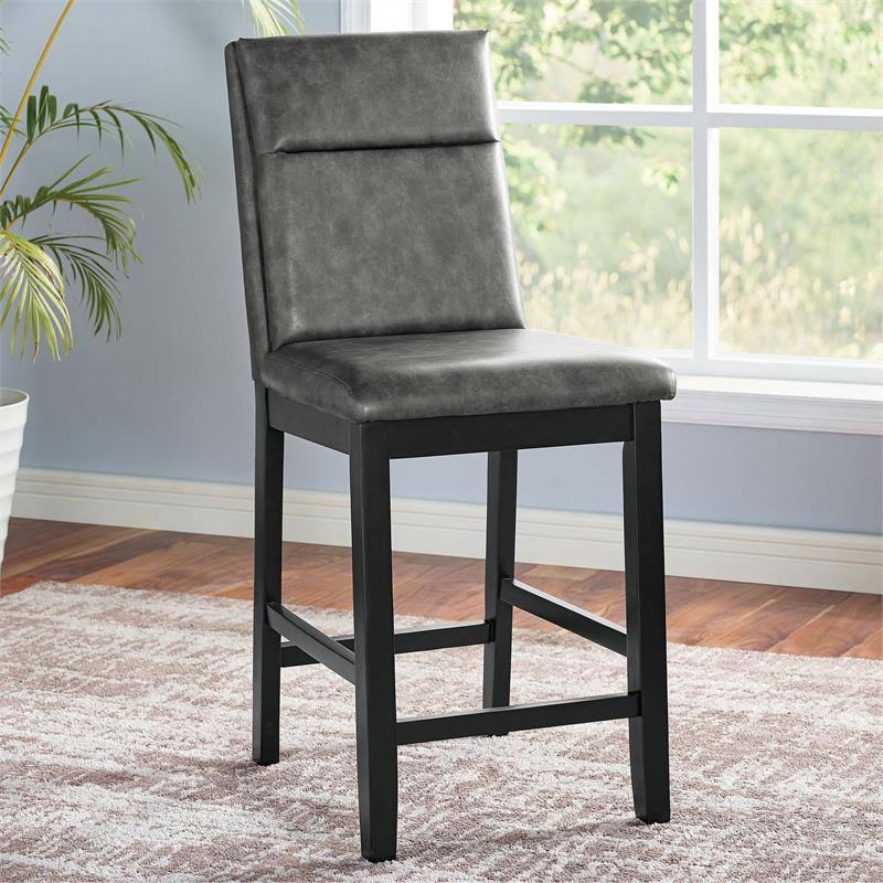 Gray Wood Counter Height Dining Chair (Set of 2) J363