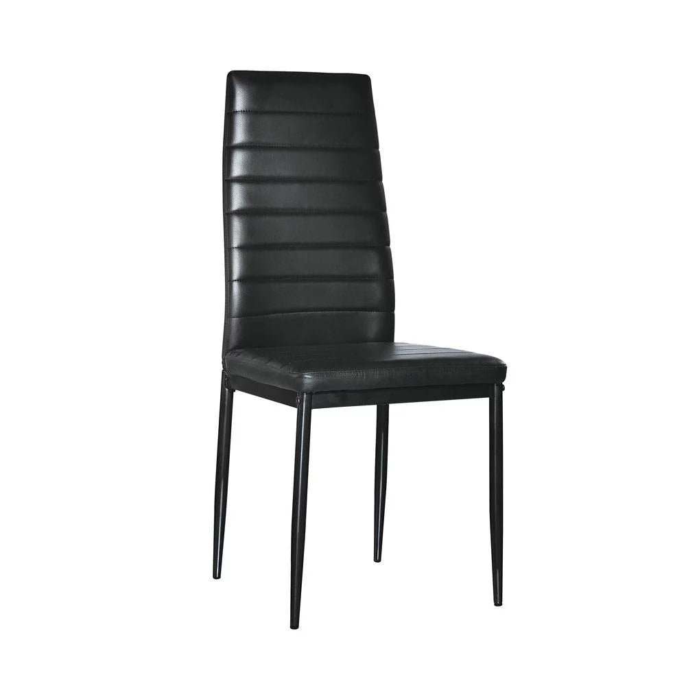 Set of 4 Black PU Leather Dining Side Chairs A374