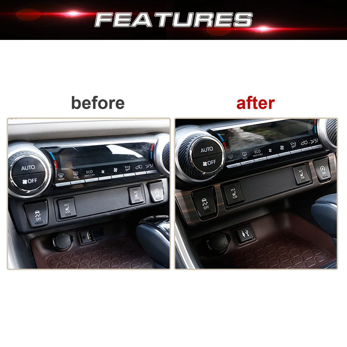 Center Console AC Climate Control Switch Panel Frame Cover Trim Wood Grain D1612