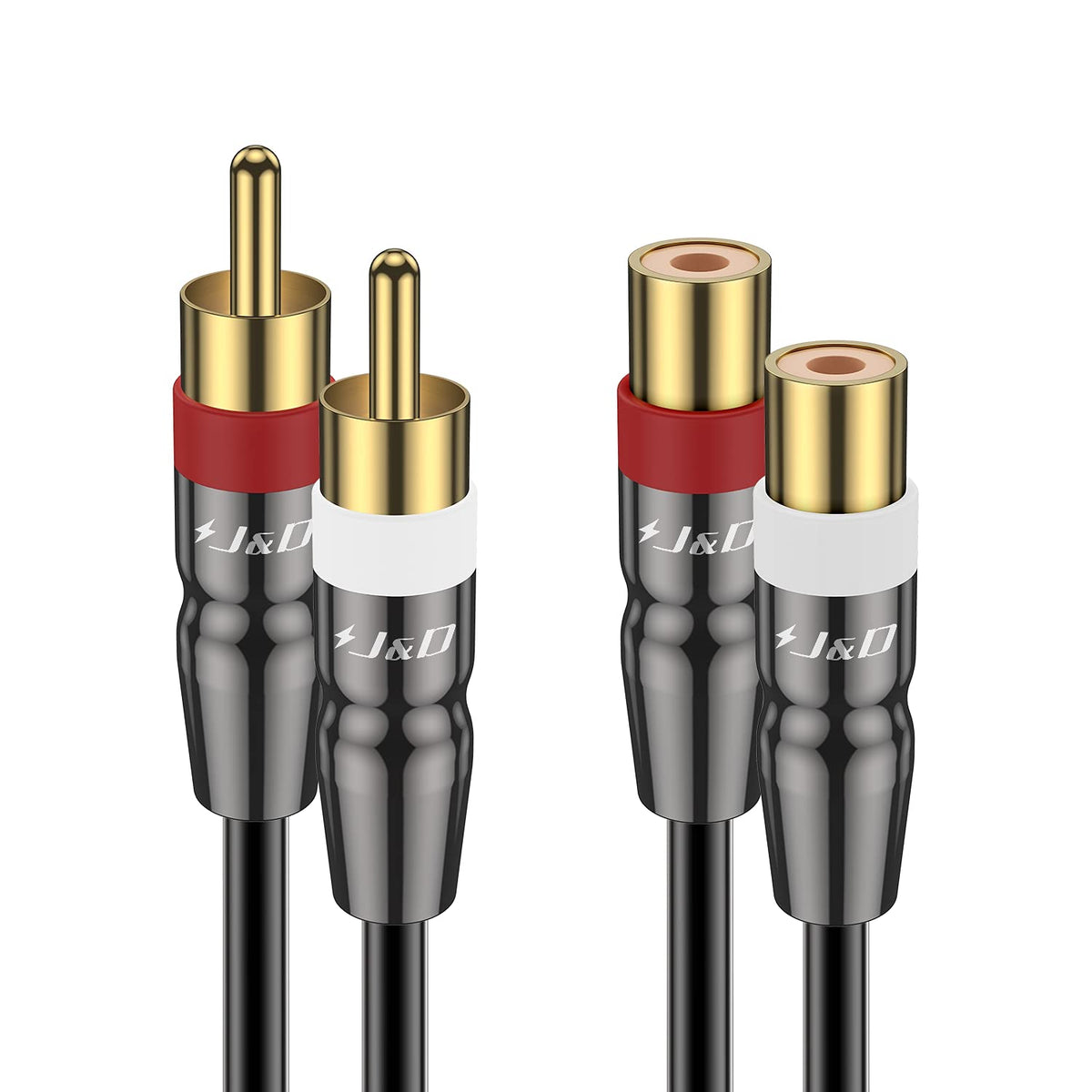 2 RCA Extension Cable Male to Female, Copper Shell Gold-Plated, 6 Feet T35983