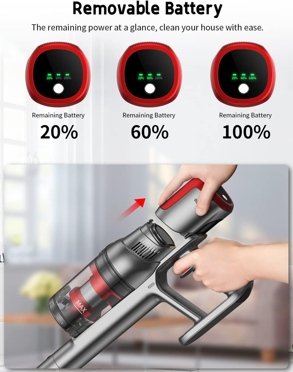 Cordless Stick Vacuum, 25Kpa 4-in-1 Lightweight, 40min Runtime, 250W Brushless Motor A512