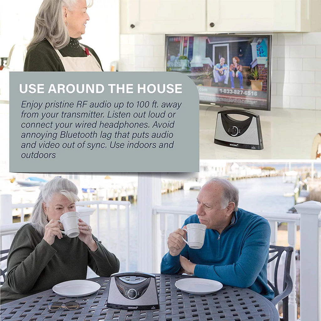 Portable Wireless TV Speakers (Black/Silver) V7275