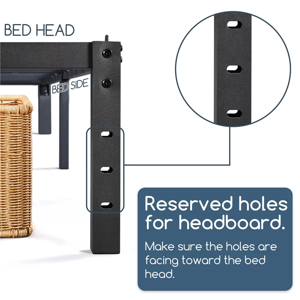 Black Metal Platform Bed Frame E632